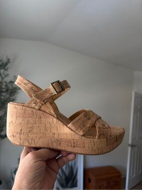 Kork-Ease “curaçao” Cork Platform Wedge Sandals - Natural Tan